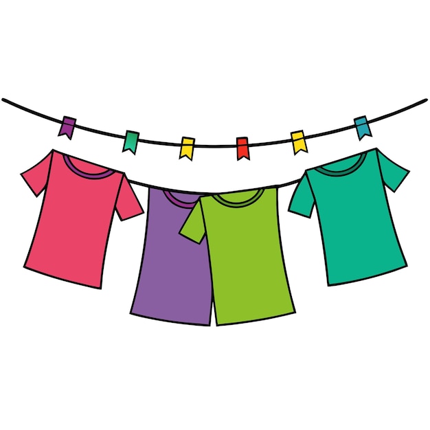 Vector clothesline clipart vector art and illustration