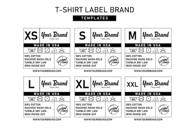 Vector clothing label tag template