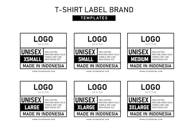 Clothing label tag template