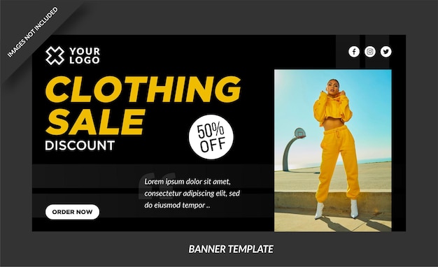 Clothing sales web banner design