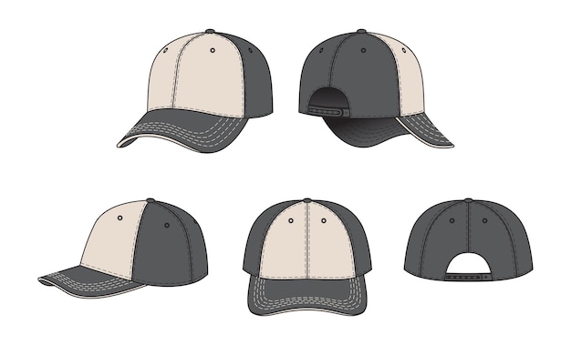 Clothing templates of baseball cap