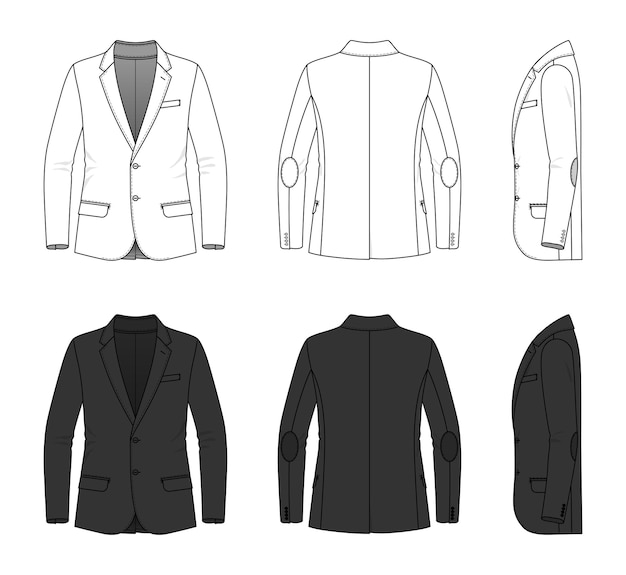 Clothing templates of classic blazer