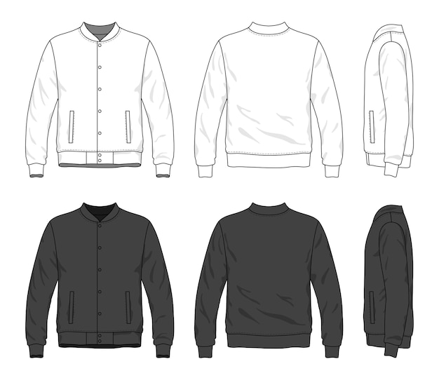 Clothing templates of men's bomber jacket