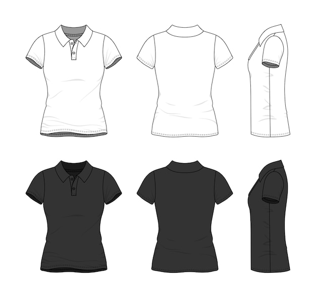 Clothing templates of women's polo tshirt