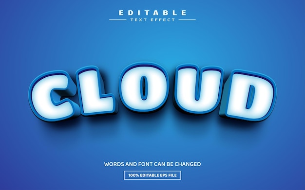 Cloud 3D editable text effect template