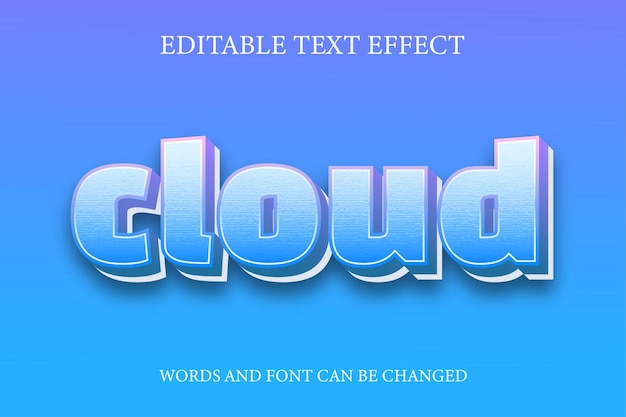 Cloud 3d style text effect