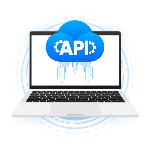 Cloud API Technology icon Concept of innovation and the Internet of things Software integration