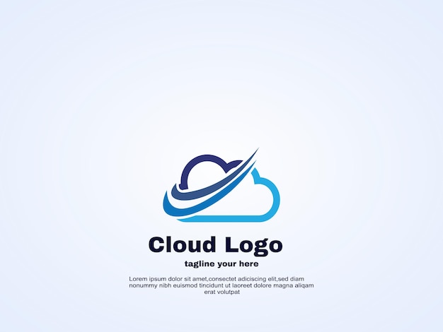 cloud arrow logo design illustration