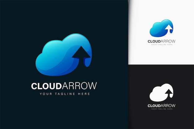 Cloud arrow logo design with gradient