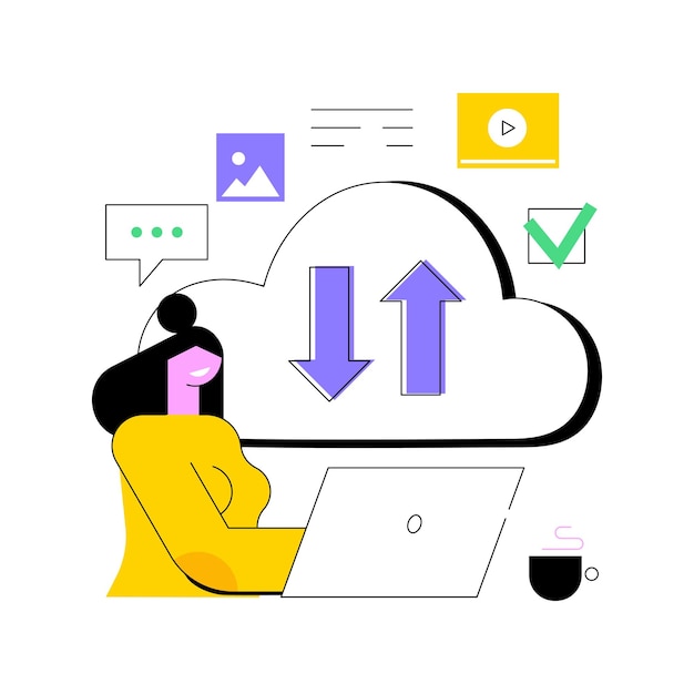 Cloud based engine abstract concept vector illustration