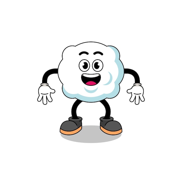 Cloud cartoon with surprised gesture