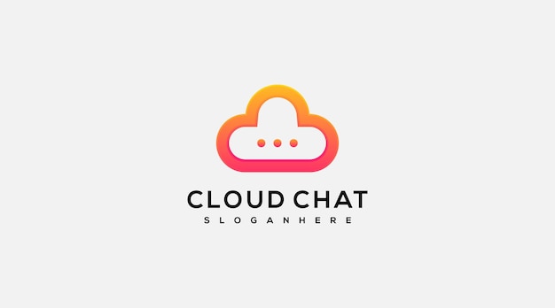 Cloud chat beautifull icon vector logo design illustration