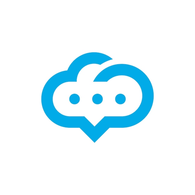 Cloud Chat Icon Symbol Vector Logo Template