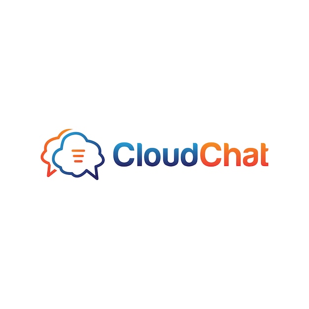 Cloud chat logo design template vector