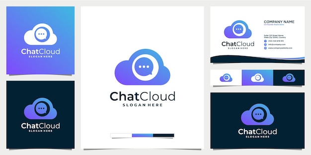 Cloud chat message or comment logo template