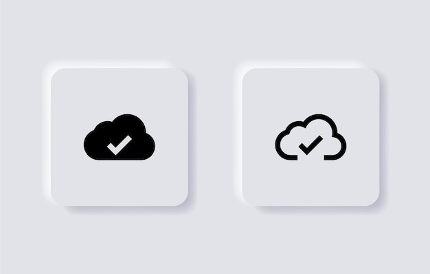 cloud check complete icon clouds with check mark sign web app ui icon mobile application icons