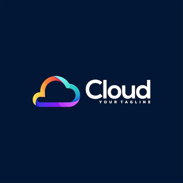 Cloud color gradient logo design