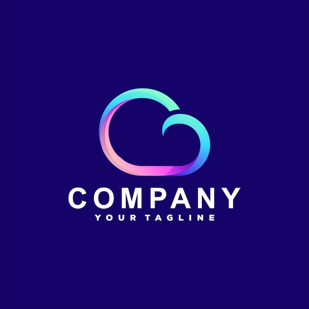 Cloud color gradient logo design