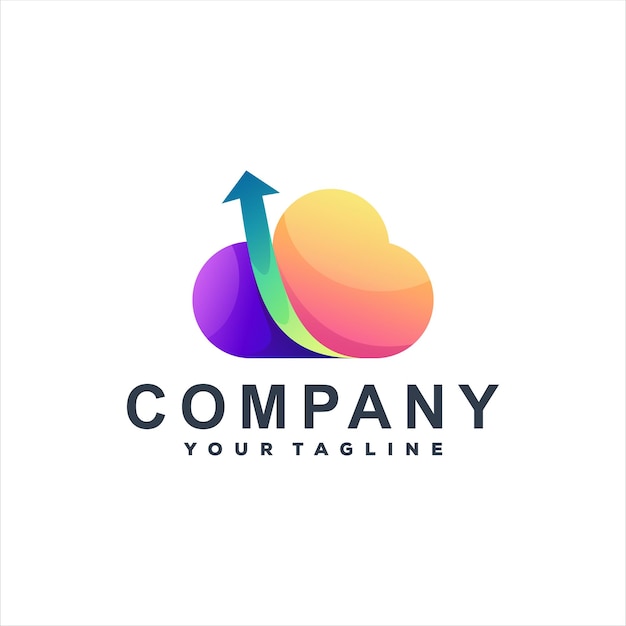 Cloud color gradient logo design