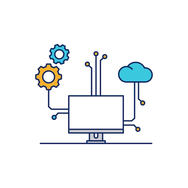 Cloud computer device setting illustrative icon