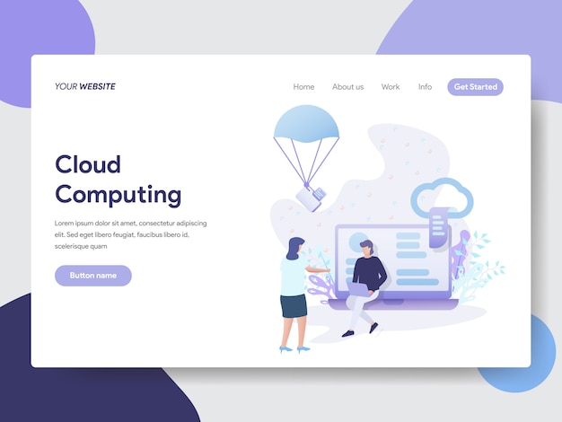 Cloud Computing Illustration for Web Pages