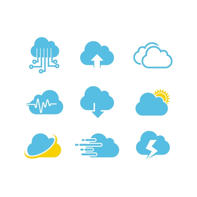 cloud computing logo icon design template vector