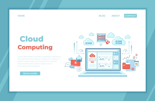 Cloud computing and web services technology data storage hosting connection Login page and pass