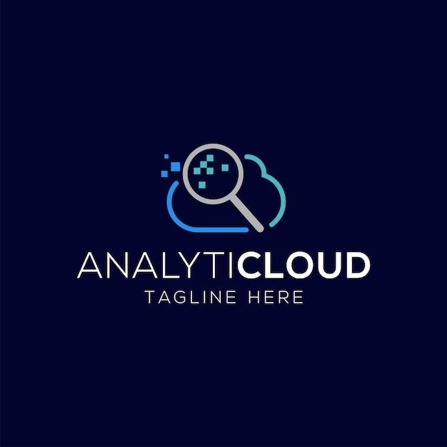 Cloud and data logo design template with modern style