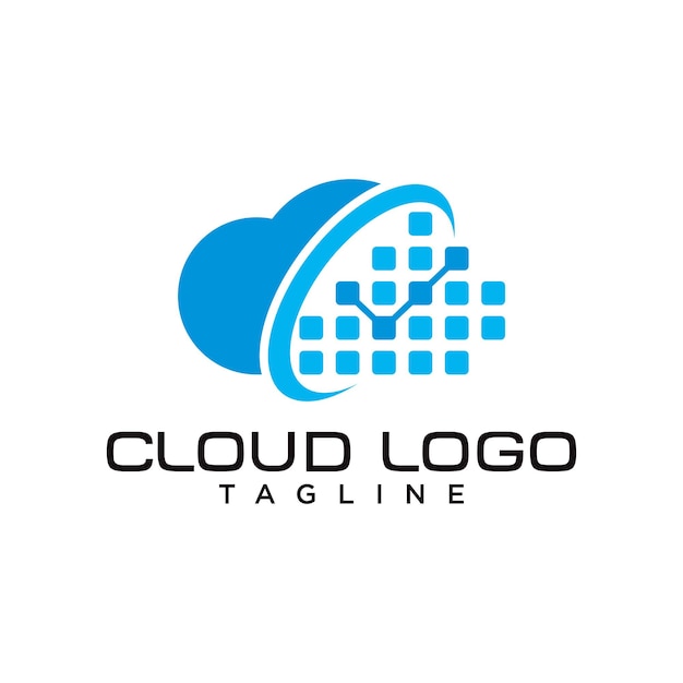 Cloud Data Logo Vector Template