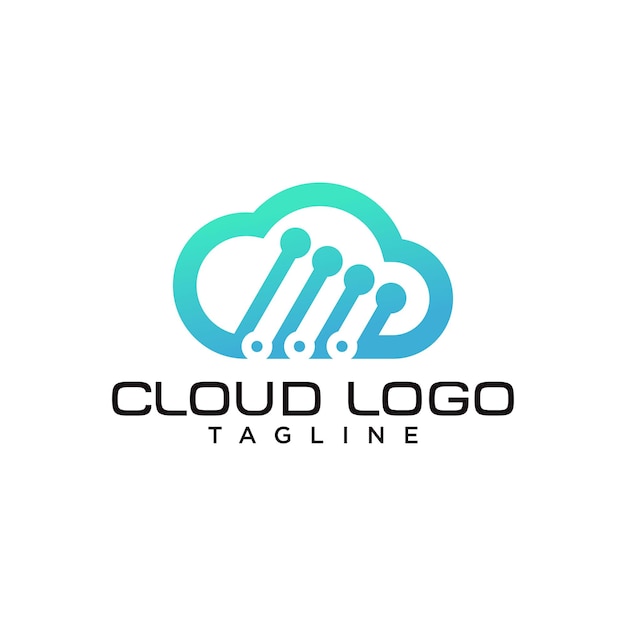 Cloud Data Logo Vector Template