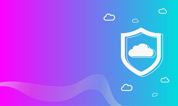 Cloud data protection technology background in a pink and blue gradient