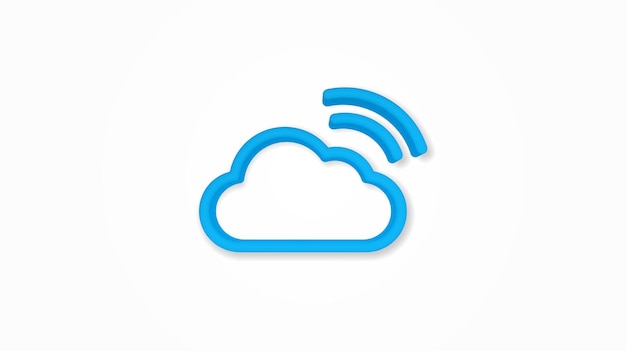 Cloud database, computer technology realistic icon. 3d line vector illustration. Top view