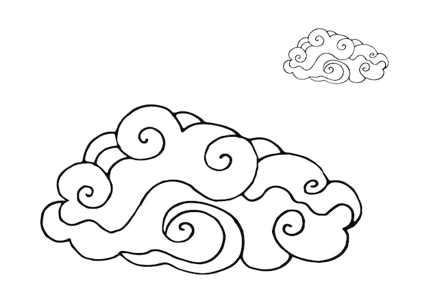 Cloud Decorative hand drawn element Icon Vector illustration