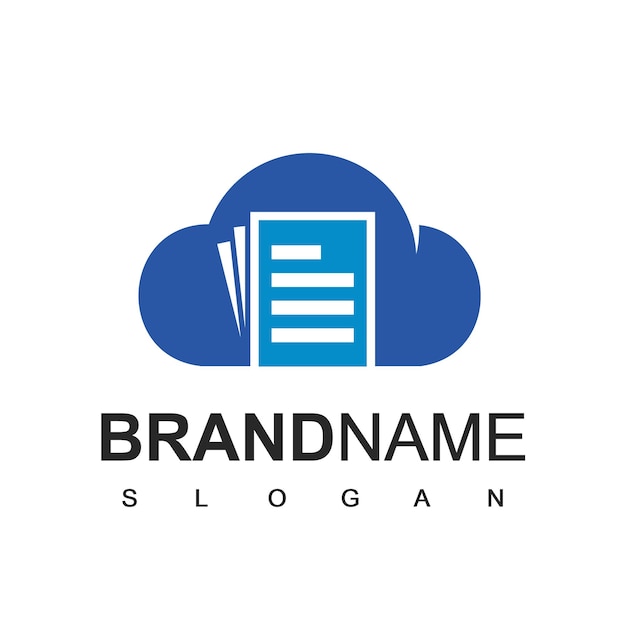 Cloud Document Logo Design Template