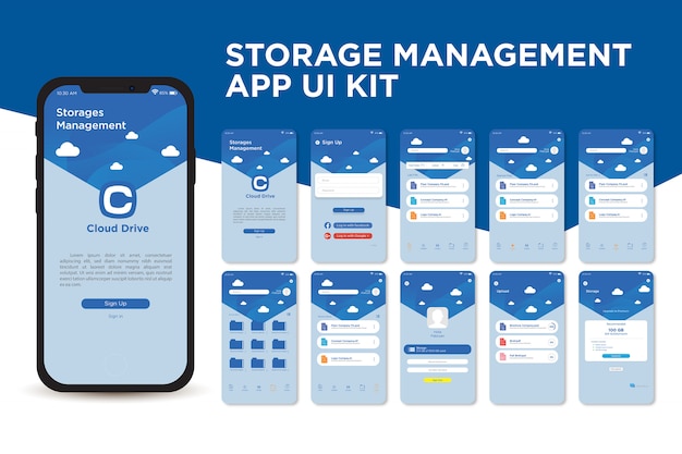 Cloud Drive Storage Management App UI Kit Template