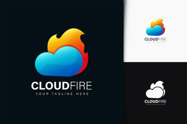 Cloud fire logo design with gradient