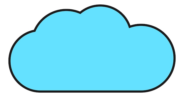 Cloud flat icon. Simple blue sky element isolated on white background