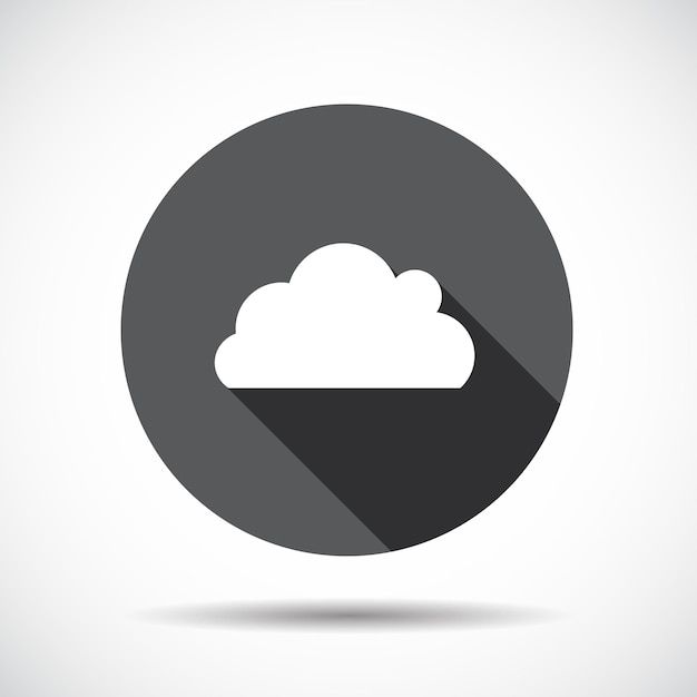 Cloud Flat Icon with long Shadow. Vector Illustration. EPS10