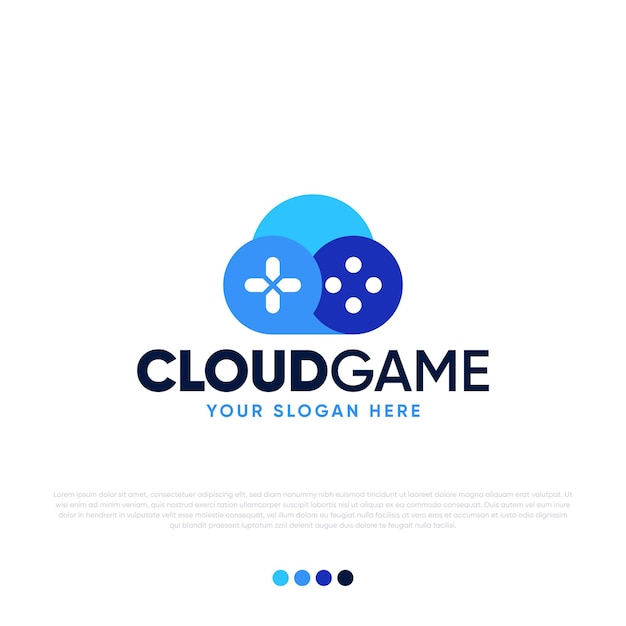 Cloud Game Logo Design Premium Vector