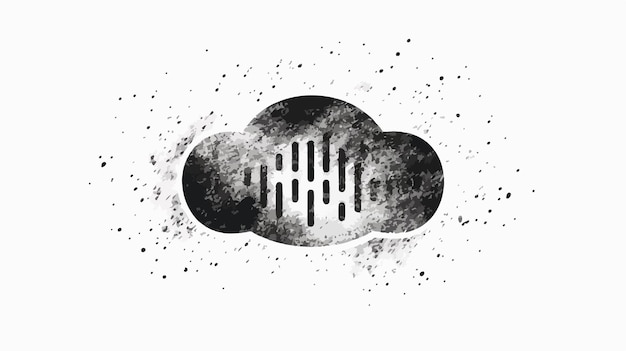 Vector cloud grainy textured overlay watermark icon