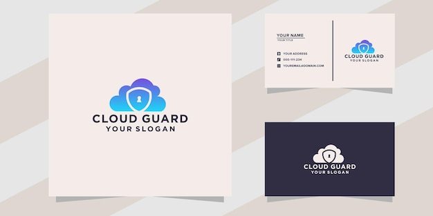 cloud guard logo with business card template