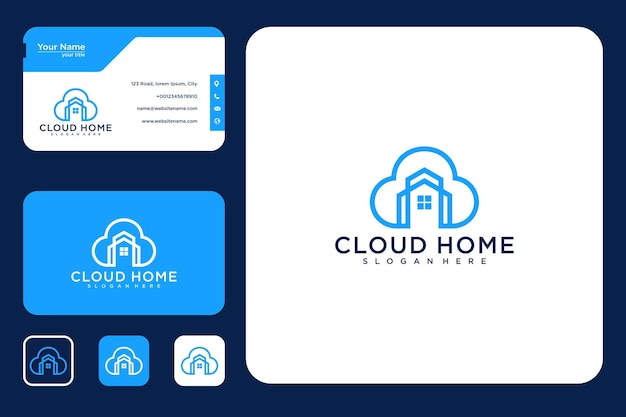 cloud home logo design and business card