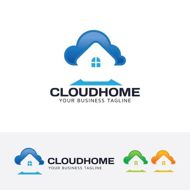 Cloud home vector logo template