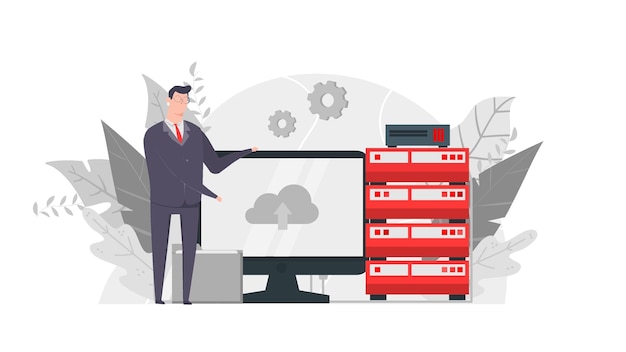 Cloud hosting concept illustration