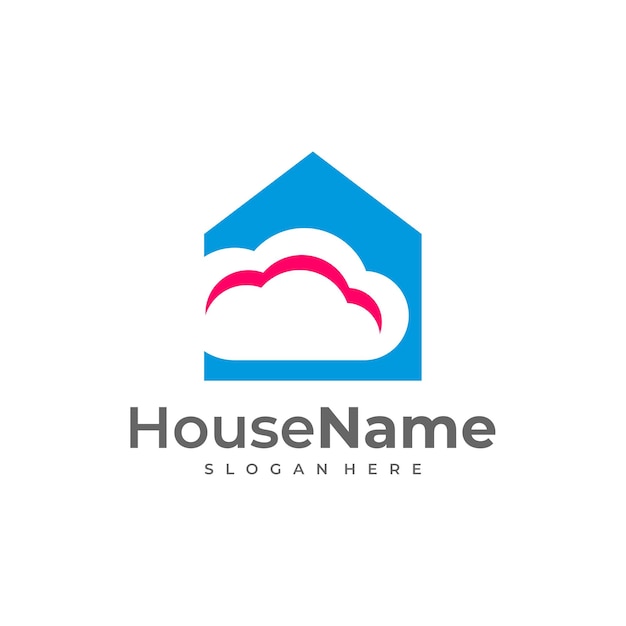 Cloud House logo designs concept vector Home with cloud logo template