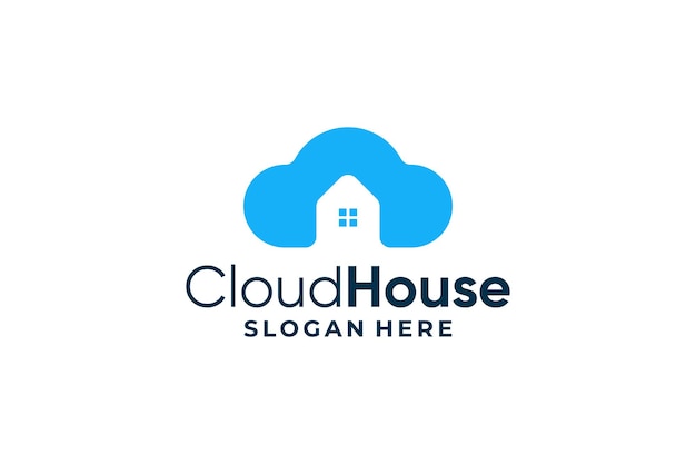 Cloud house logo vector design