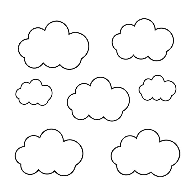 Cloud Icon Black Line Clouds Illustration Weather Climate Symbol Cloud Outline