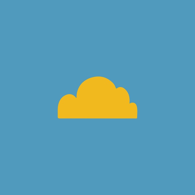 cloud icon yellow color isolated background