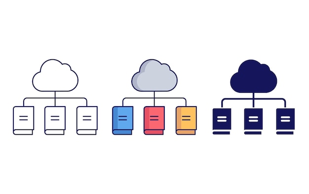 Cloud Library vector icon