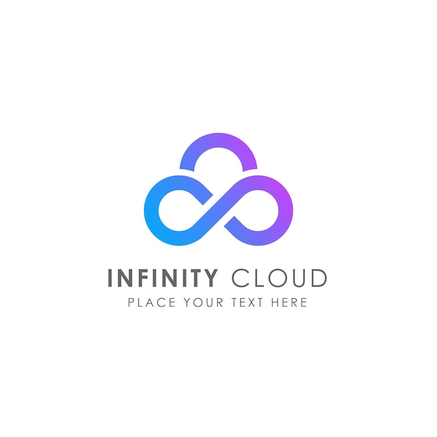 Cloud logo design template. Infinity cloud icon sign symbol